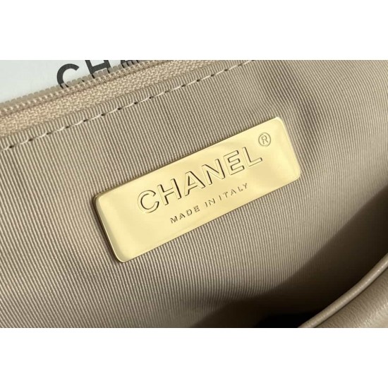 CHANEL 19 FLAP LARGE HANDBAG Apricot AS1161