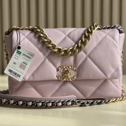 CHANEL 19 FLAP LARGE HANDBAG Pink AS1161