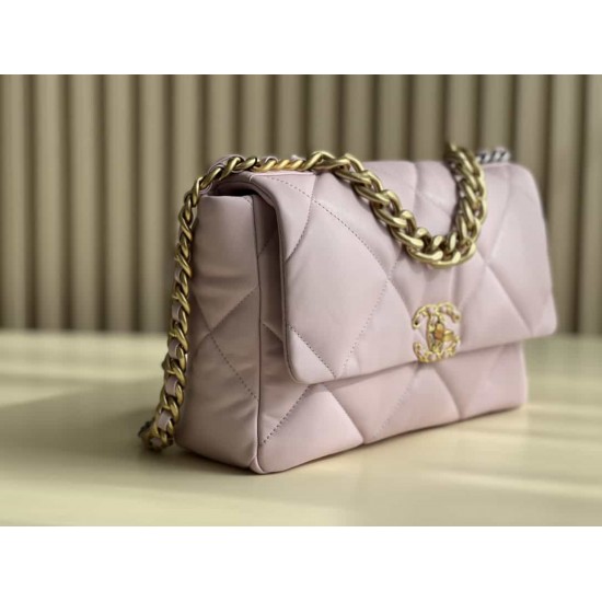 CHANEL 19 FLAP LARGE HANDBAG Pink AS1161