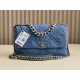 CHANEL 19 FLAP LARGE HANDBAG Denim AS1161