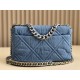 CHANEL 19 FLAP LARGE HANDBAG Denim AS1161