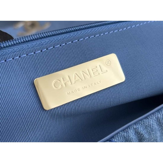 CHANEL 19 FLAP LARGE HANDBAG Denim AS1161