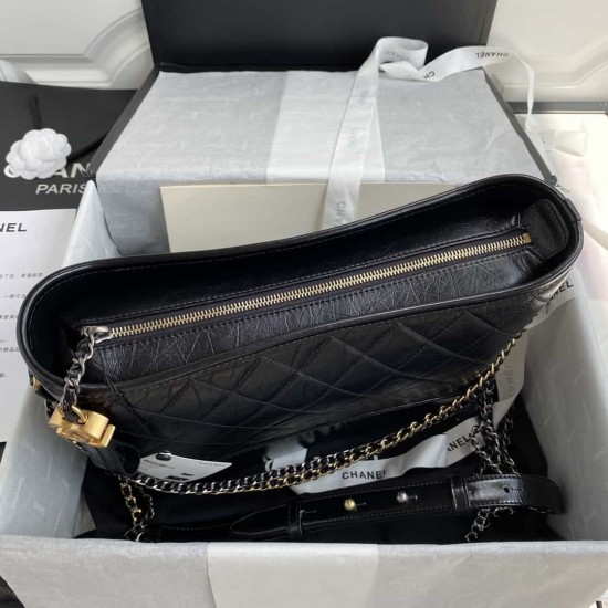 CHANEL Calfskin Quilted  Gabrielle Hobo HandBag  A93824 