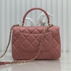 CHANEL FLAP BAG WITH TOP HANDLE A92236