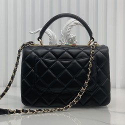 CHANEL FLAP BAG WITH TOP HANDLE A92236