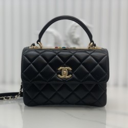 CHANEL FLAP BAG WITH TOP HANDLE A92236