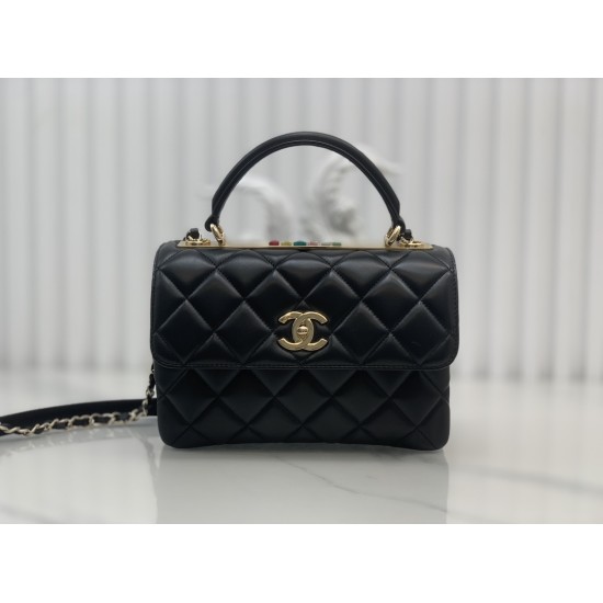 CHANEL FLAP BAG WITH TOP HANDLE A92236