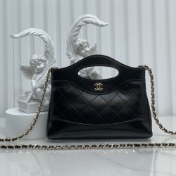 CHANEL 31 Mini Shopping Bag Chain Clutch Shiny Lambskin AS3656