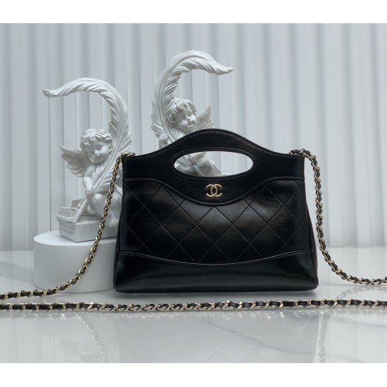 CHANEL 31 Mini Shopping Bag Chain Clutch Shiny Lambskin AS3656