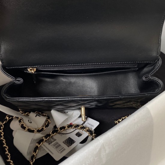 CHANEL 23A CF Lambskin Shoulder Bag  AS4141