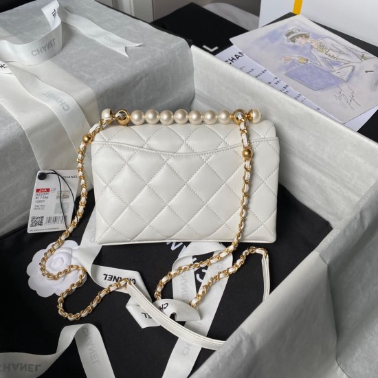 CHANEL Mini Flap Bag Faux Pearl Lambskin Bag  AS5001