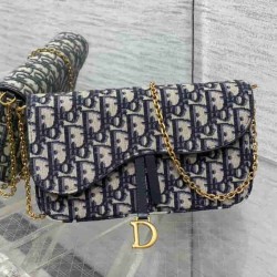 Christian Dior Saddle Pouch with Chain S5907