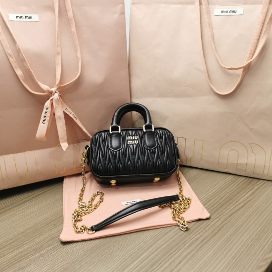 MIUMIU Wander Matelassé Nappa Leather Hobo Mini Bag 5BP077