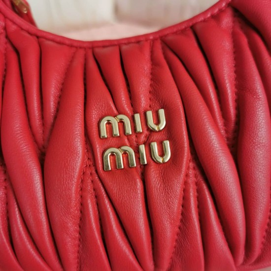 MIUMIU Wander Matelassé Nappa Leather Hobo Mini Bag 5BP078