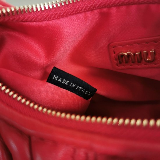 MIUMIU Wander Matelassé Nappa Leather Hobo Mini Bag 5BP078