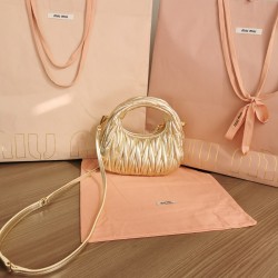 MIUMIU Wander Matelassé Nappa Leather Hobo Mini Bag 5BP078