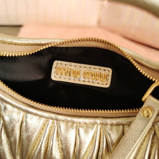 MIUMIU Wander Matelassé Nappa Leather Hobo Mini Bag 5BP078