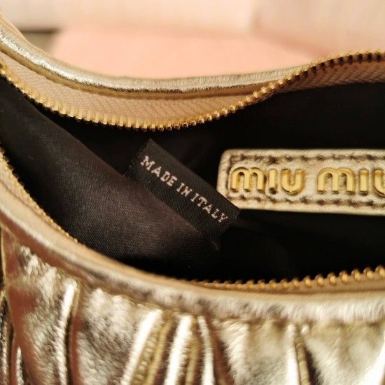 MIUMIU Wander Matelassé Nappa Leather Hobo Mini Bag 5BP078