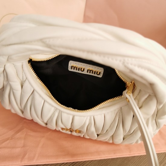 MIUMIU Wander Matelassé Nappa Leather Hobo Mini Bag 5BP078