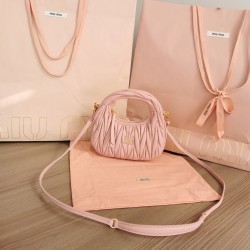 MIUMIU Wander Matelassé Nappa Leather Hobo Mini Bag 5BP078