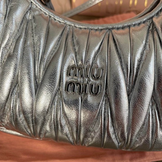 MIUMIU Wander Matelassé Nappa Leather Hobo Mini Bag 5BP078