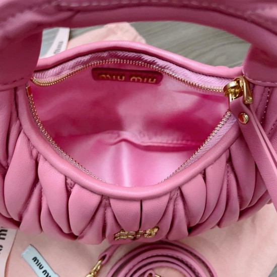 MIUMIU Wander Matelassé Nappa Leather Hobo Mini Bag 5BP078