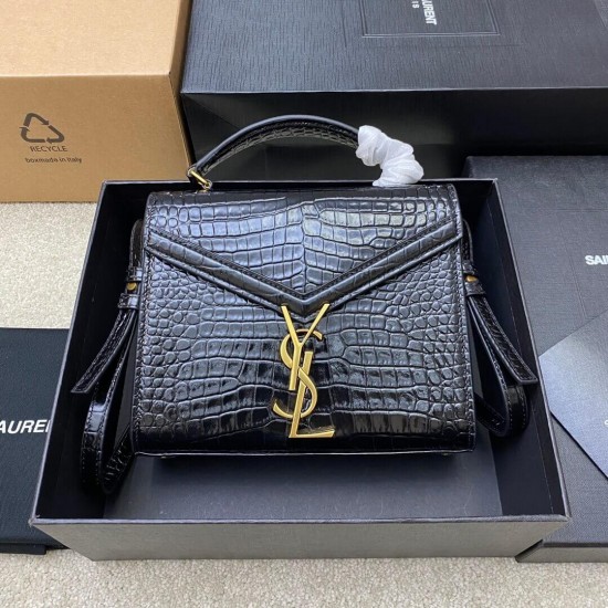 YSL Crocodile Embossed Tote Bag 602716