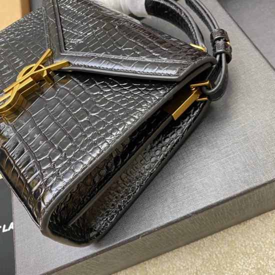 YSL Crocodile Embossed Tote Bag 602716