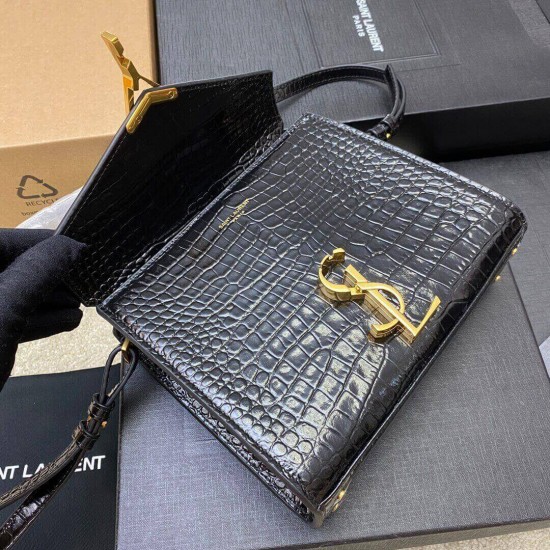 YSL Crocodile Embossed Tote Bag 602716