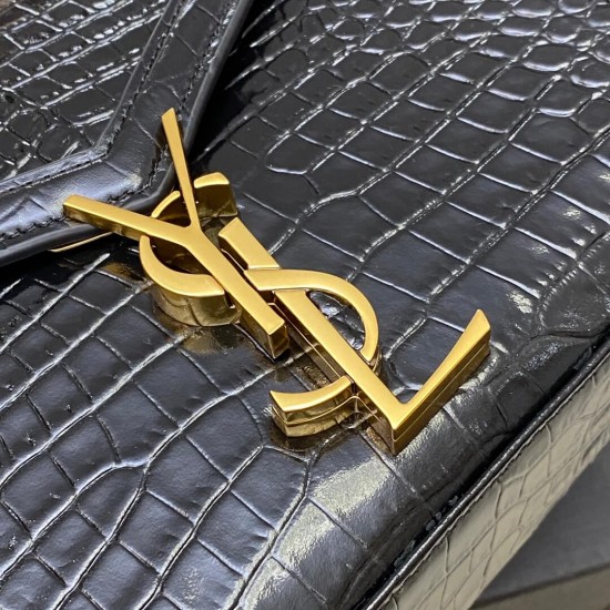 YSL Crocodile Embossed Tote Bag 602716