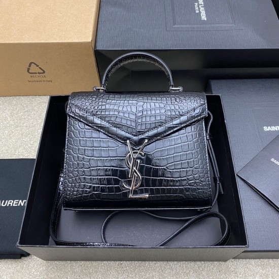 YSL Crocodile Embossed Tote Bag 602716