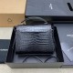 YSL Crocodile Embossed Tote Bag 602716