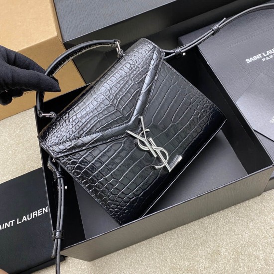 YSL Crocodile Embossed Tote Bag 602716