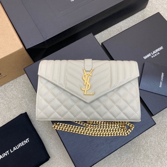  YSL Grained Leather Envelope Bag 620280