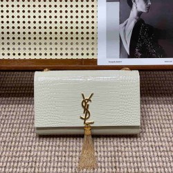 YSL KATE Croc-effect leather Crossbody Bag 377829