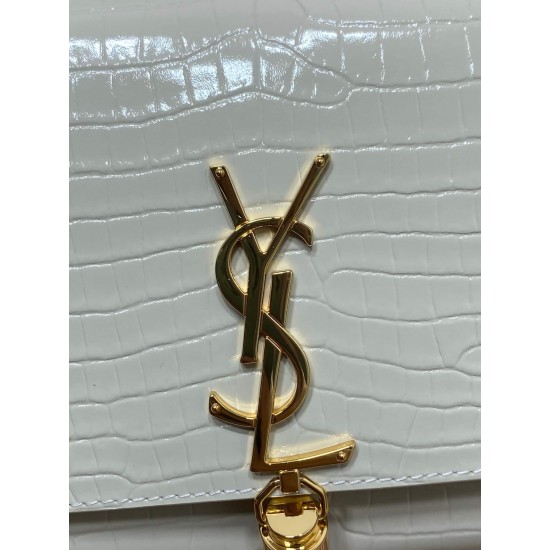 YSL KATE Croc-effect leather Crossbody Bag 377829