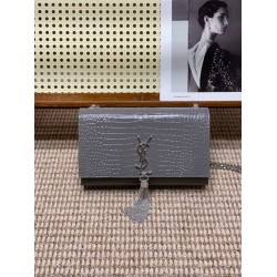 YSL KATE Croc-effect leather Crossbody Bag 377829