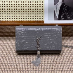 YSL KATE Croc-effect leather Crossbody Bag 377829