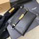 YSL MANHATTAN Crocodile Embossed Mini Leather Bag 727766