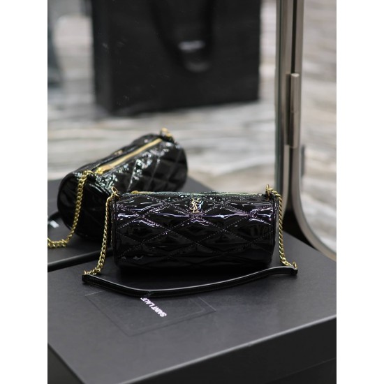 YSL SADE Mini Quilted Patent Leather Tubular Bag 699703