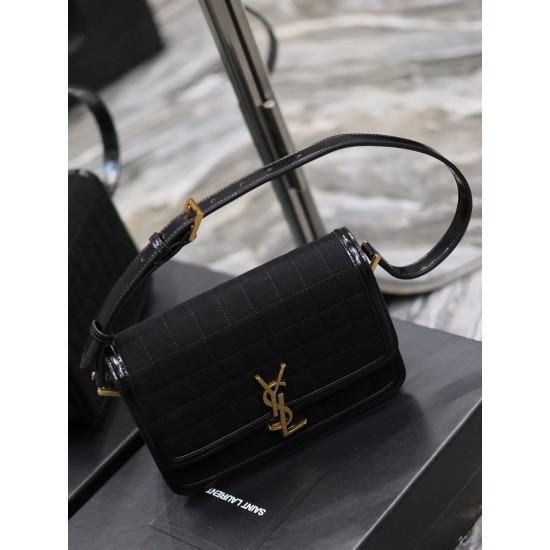 YSL SOLFERINO Square Patent Suede Shoulder Bag 634305