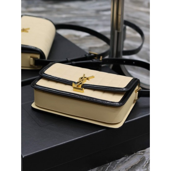 YSL SOLFERINO Square Patent Suede Shoulder Bag 634305