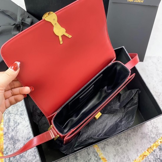 YSL SOLFERINO MEDIUM SATCHEL IN BOX LEATHER BAG 634305