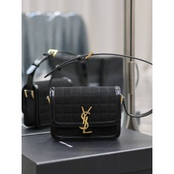 YSL SOLFERINO Square Patent Suede Shoulder Bag 634306