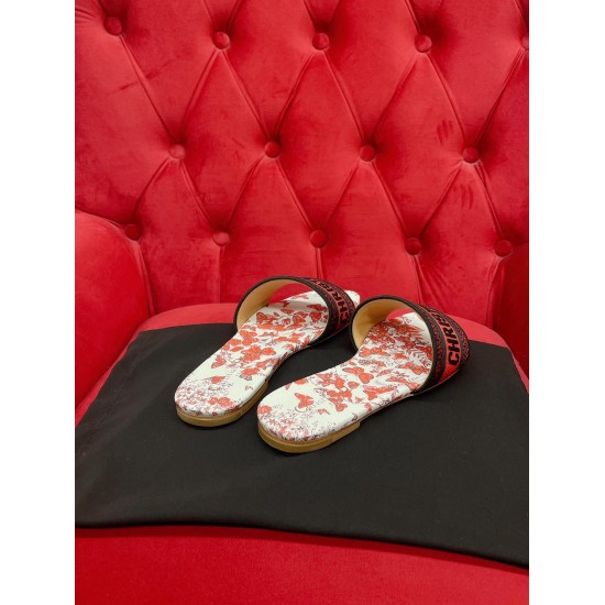 DIOR DWAY SLIDE Embroidered Cotton