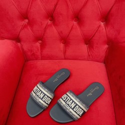 DIOR DWAY SLIDE Embroidered Cotton