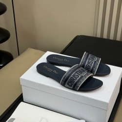 DIOR DWAY SLIDE Embroidered Cotton