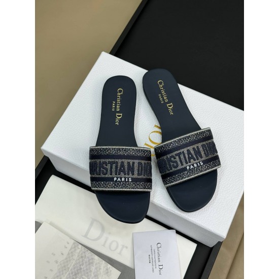 DIOR DWAY SLIDE Embroidered Cotton