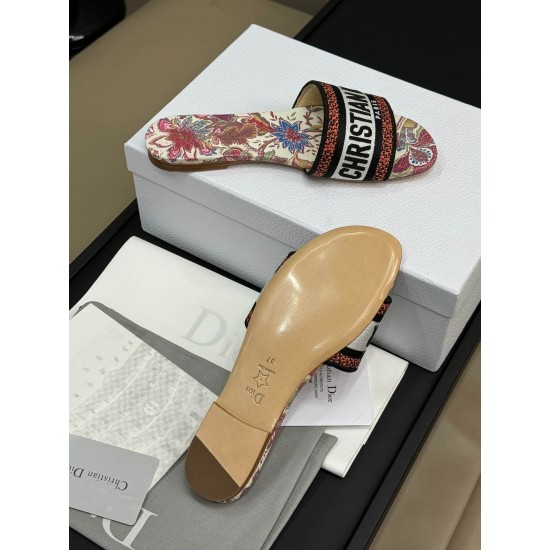 DIOR DWAY SLIDE Embroidered Cotton