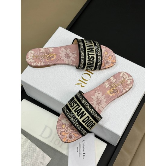 DIOR DWAY SLIDE Embroidered Cotton